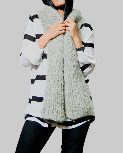 Hand Knit Alpaca Infinity Scarf | Chunky Oversized Knit