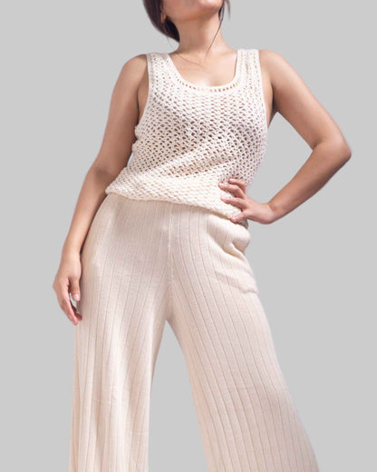 Crochet Organic Pima Cotton Tank Top - Handmade Knitwear