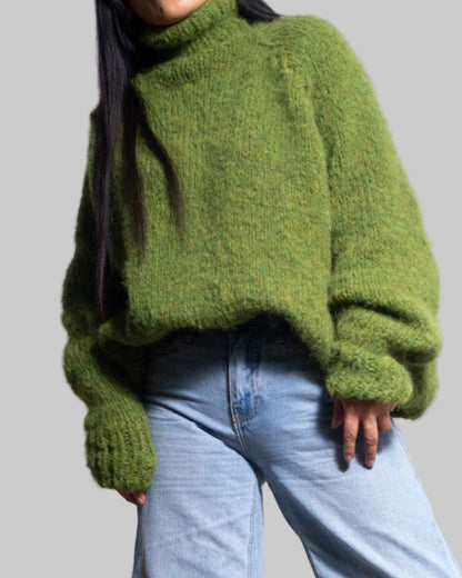 Oversized Knit Alpaca Turtleneck Sweater | Chunky Wool Blend