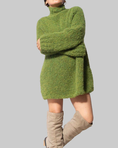 Chunky Alpaca Knit Sweater Dress | Oversized Winter Knitwear