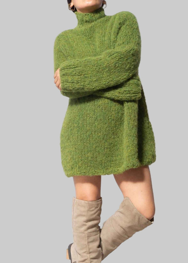 Chunky Alpaca Knit Sweater Dress | Oversized Winter Knitwear