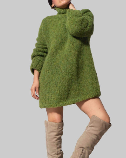Chunky Alpaca Knit Sweater Dress | Oversized Winter Knitwear