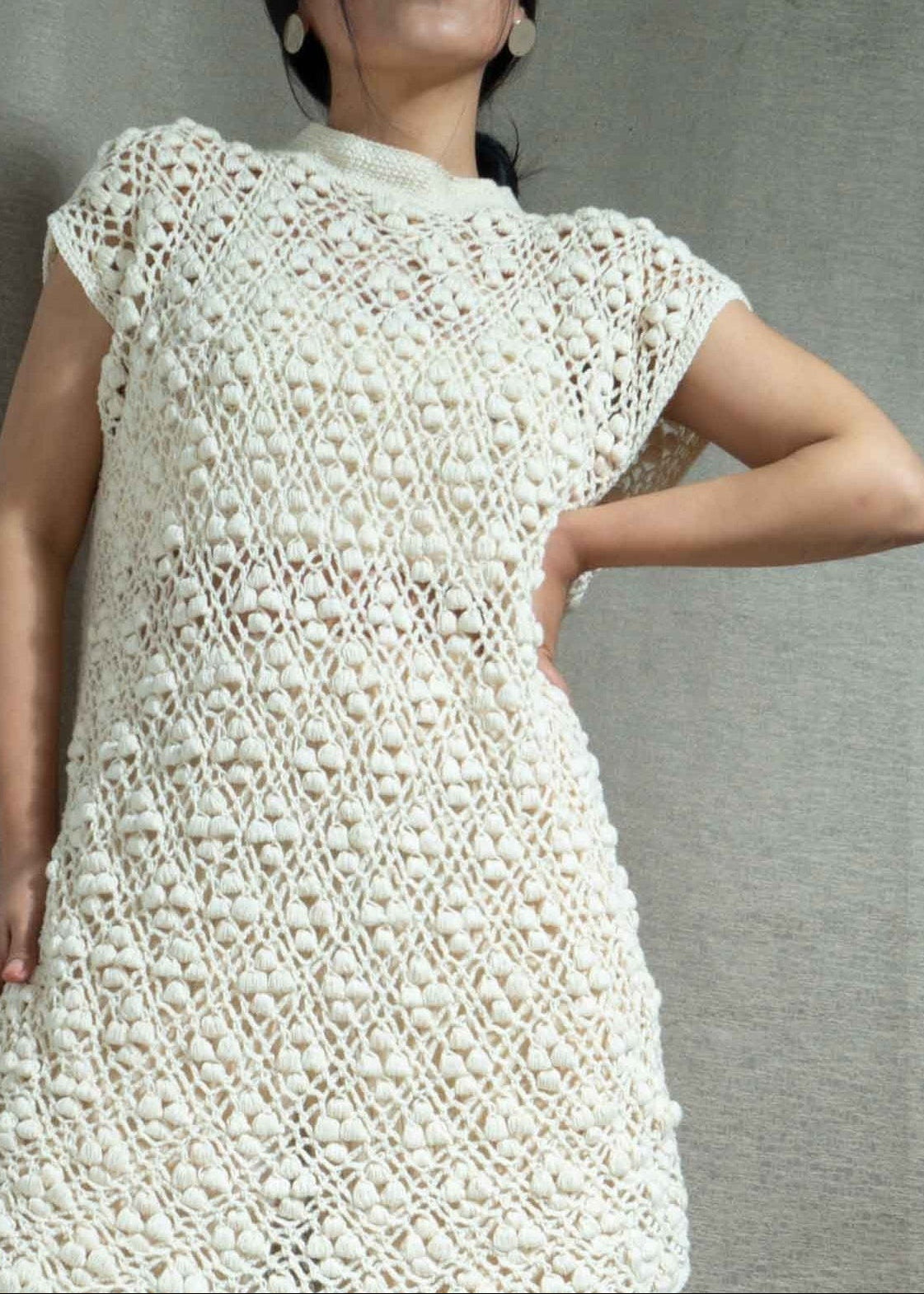 Handmade Crochet Organic Cotton Tunic Dress