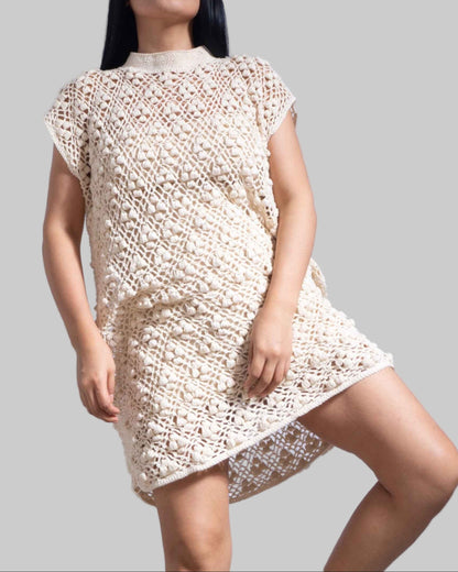 Floral Crochet Midi Dress | Organic Cotton Tank Dress