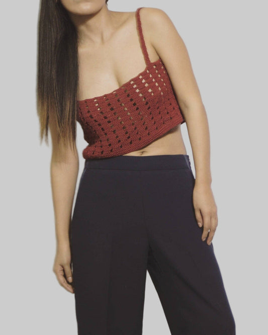 Handmade Pima Cotton Crochet Crop Top | Sustainable Boho Tank