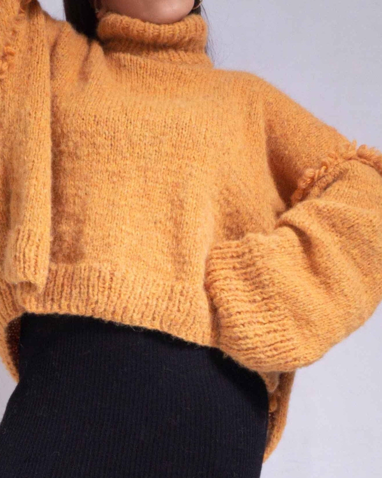 Chunky Knit Alpaca Turtleneck Sweater | Oversized Pullover by SONQO