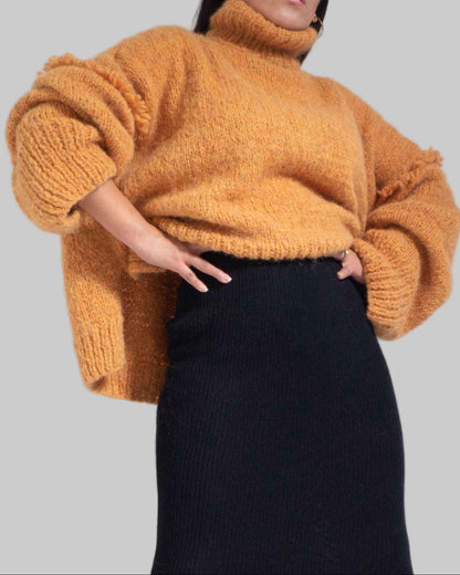 Chunky Knit Alpaca Turtleneck Sweater | Oversized Pullover by SONQO