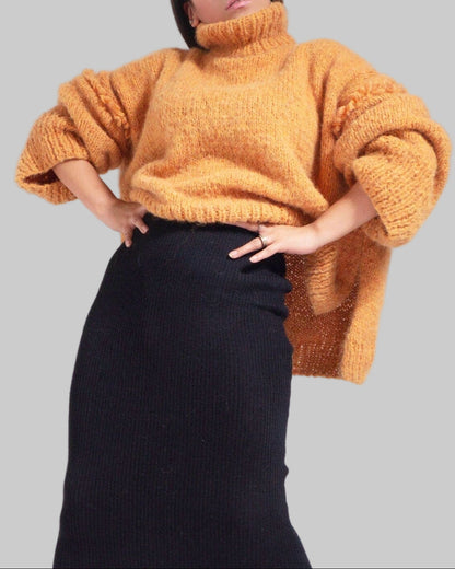 Chunky Knit Alpaca Turtleneck Sweater | Oversized Pullover by SONQO