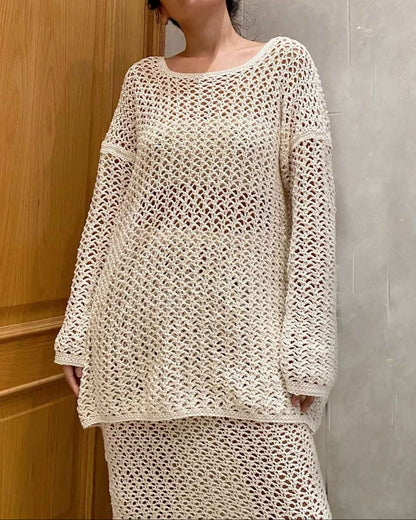 Handmade Alpaca Knit Sweater Dress | Slouchy Oversized Fit