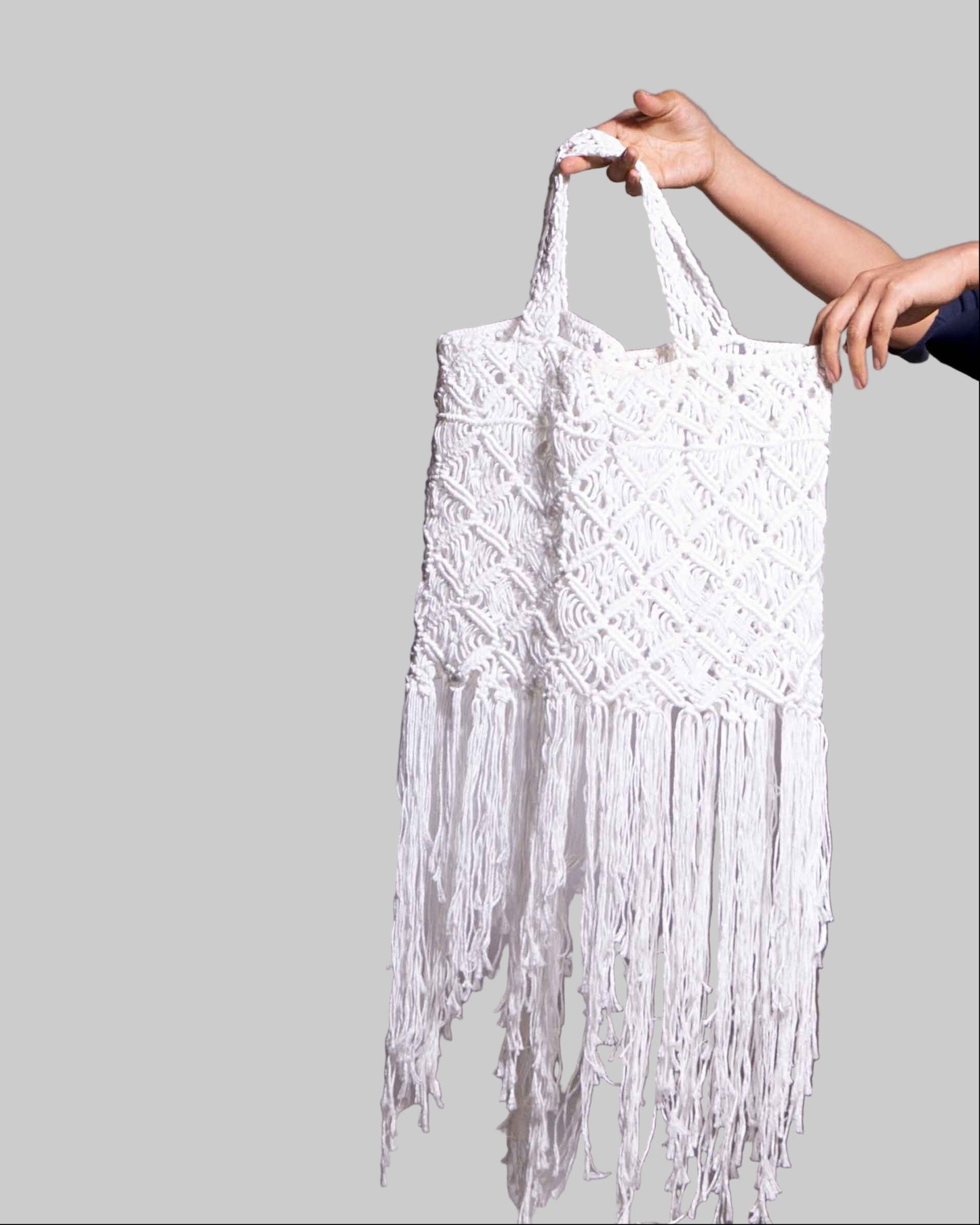 Handmade Macrame Cotton Tote Bag | Peruvian Organic Cotton
