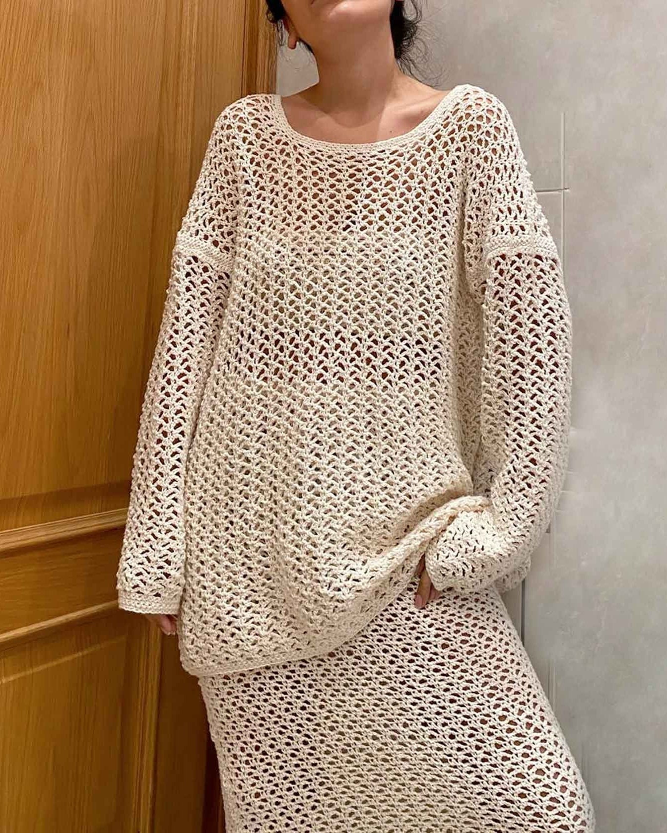 Handmade Alpaca Knit Sweater Dress | Slouchy Oversized Fit