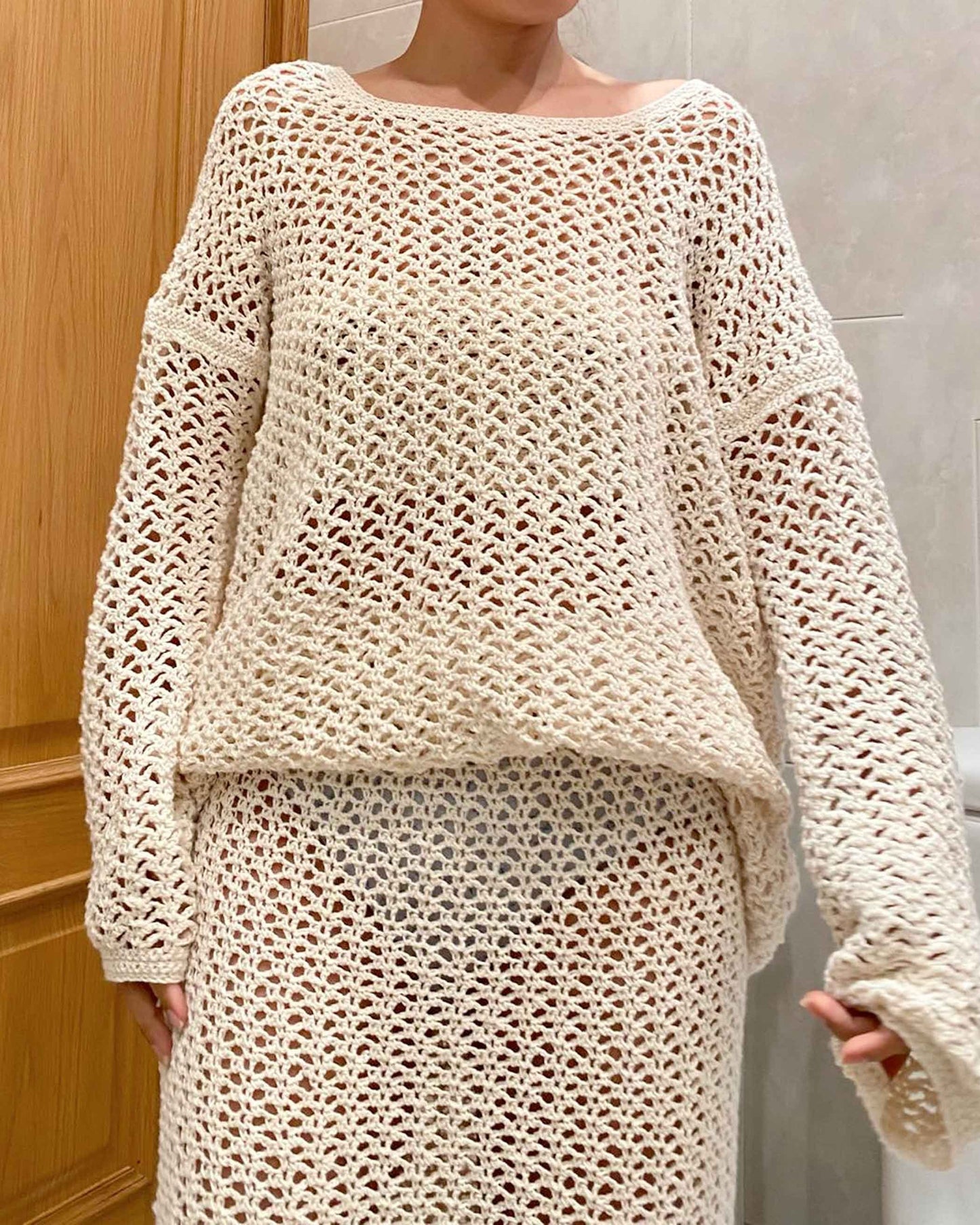 Handmade Alpaca Knit Sweater Dress | Slouchy Oversized Fit