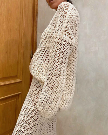 Handmade Alpaca Knit Sweater Dress | Slouchy Oversized Fit