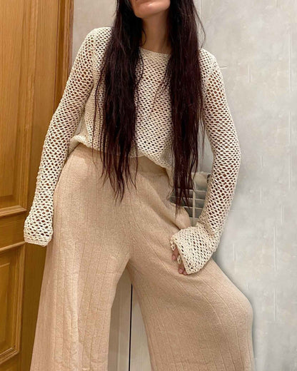 Organic Cotton Palazzo Pants | High Waisted Wide Leg Culottes