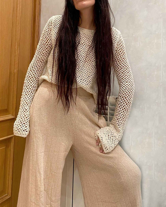 Organic Cotton Palazzo Pants | High Waisted Wide Leg Culottes