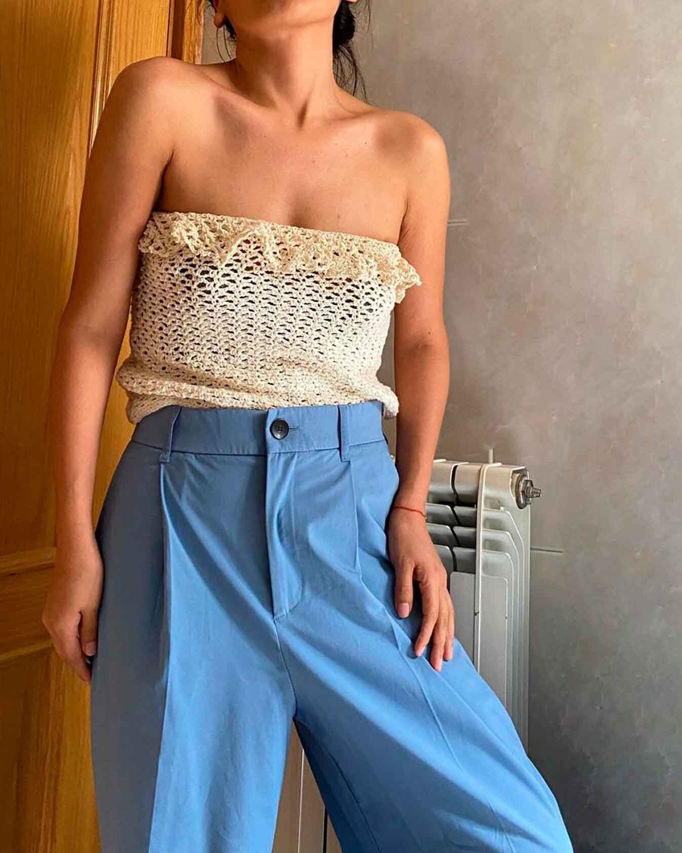 Handmade Pima Cotton Crochet Crop Top | Boho Summer Tube Top
