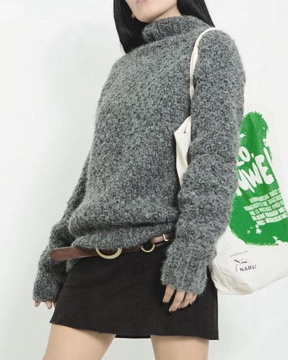 Chunky Knit Alpaca Sweater Dress | Oversized Slouchy Winter Wrap