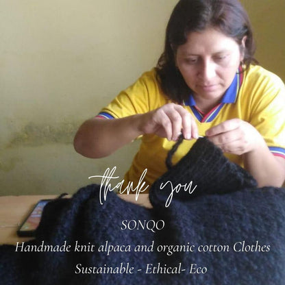 Hand Knit Alpaca Crop Sweater | Slouchy Oversize Fit