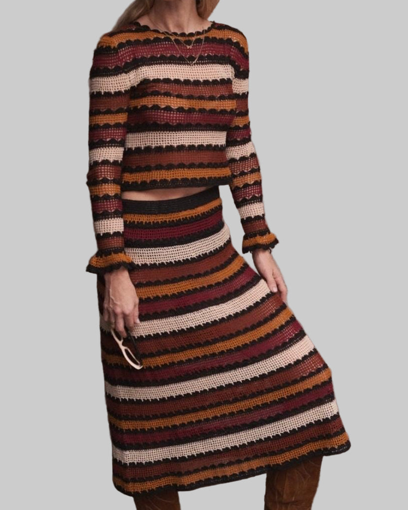 Organic Cotton Crochet Skirt - Handmade Sustainable Maxi Skirt