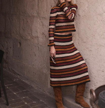 Handmade Alpaca Crochet Sweater Top - Women's V-Neck Jumper