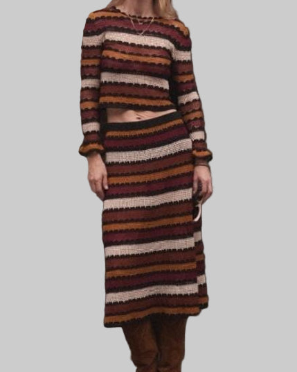 Organic Cotton Crochet Skirt - Handmade Sustainable Maxi Skirt