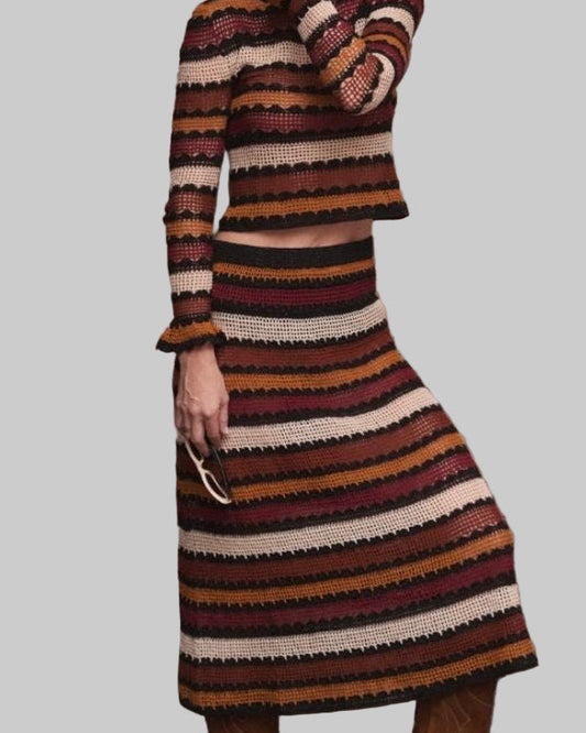 Organic Cotton Crochet Skirt - Handmade Sustainable Maxi Skirt