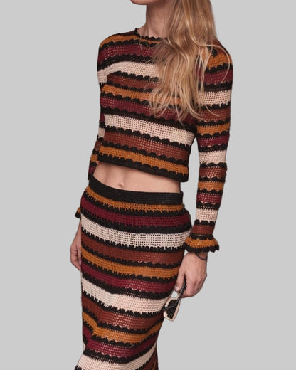 Organic Cotton Crochet Skirt - Handmade Sustainable Maxi Skirt