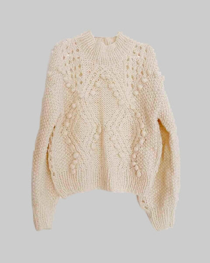 Chunky Cable Knit Alpaca Sweater | Oversized Winter Knitwear