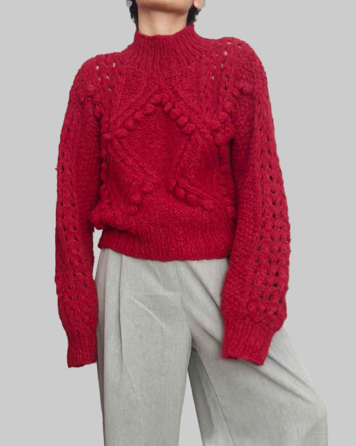 Chunky Cable Knit Alpaca Sweater | Oversized Winter Knitwear