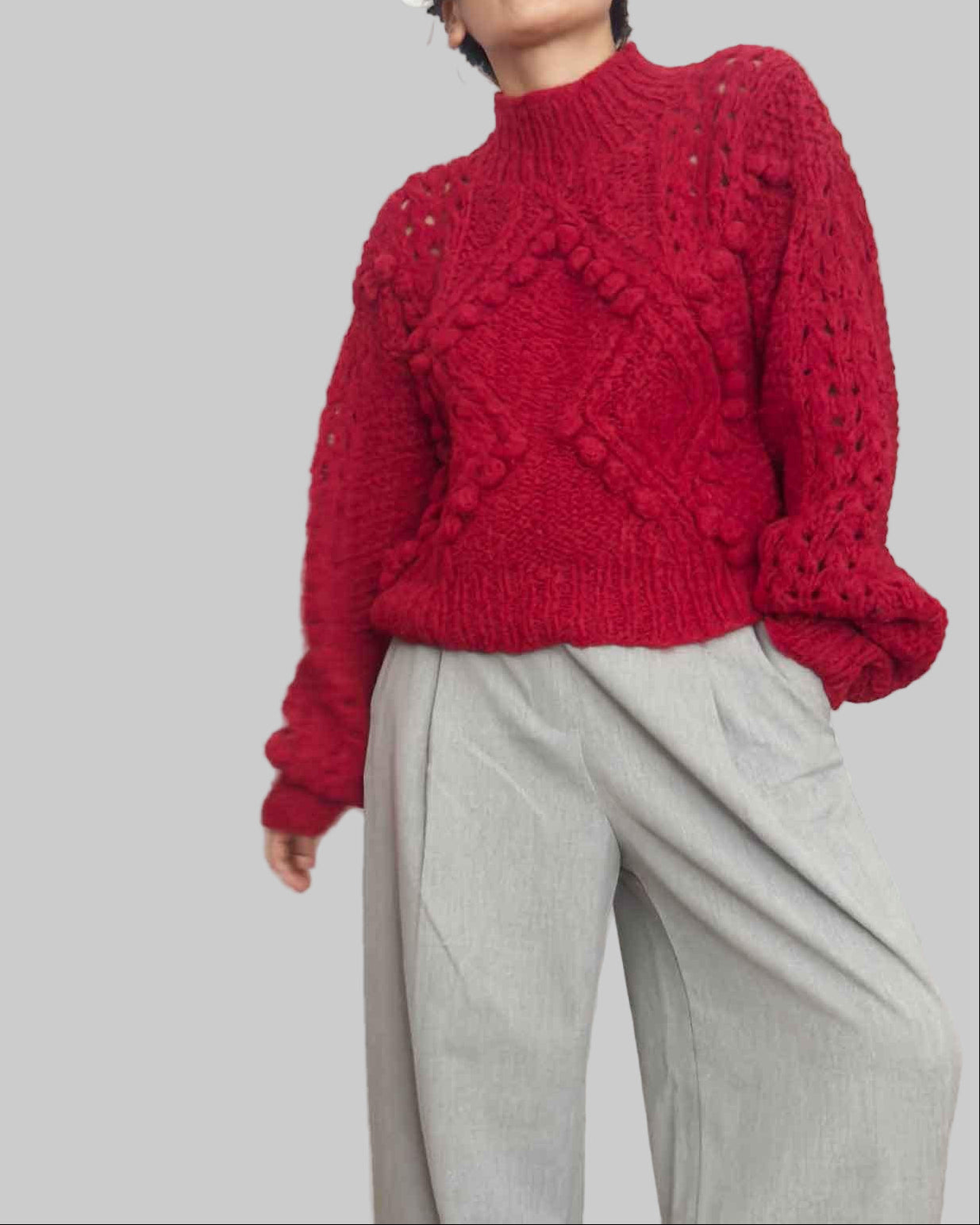 Chunky Cable Knit Alpaca Sweater | Oversized Winter Knitwear