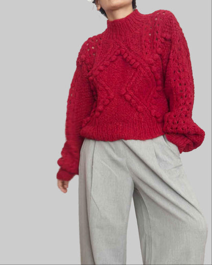 Chunky Cable Knit Alpaca Sweater | Oversized Winter Knitwear