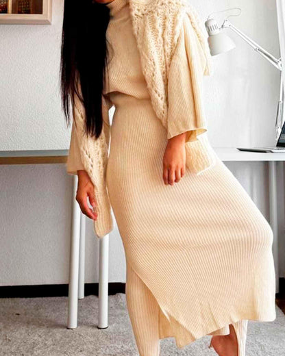 Handmade Alpaca Knit Sweater Dress: Oversized Midi, Plus Size