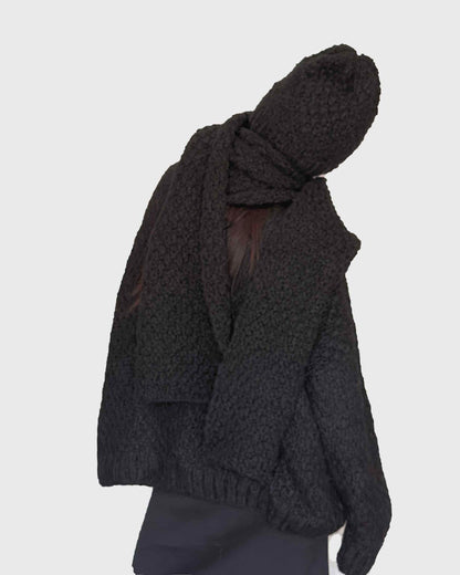 Handmade Alpaca Chunky Knit Scarf and Hat Set, Peru