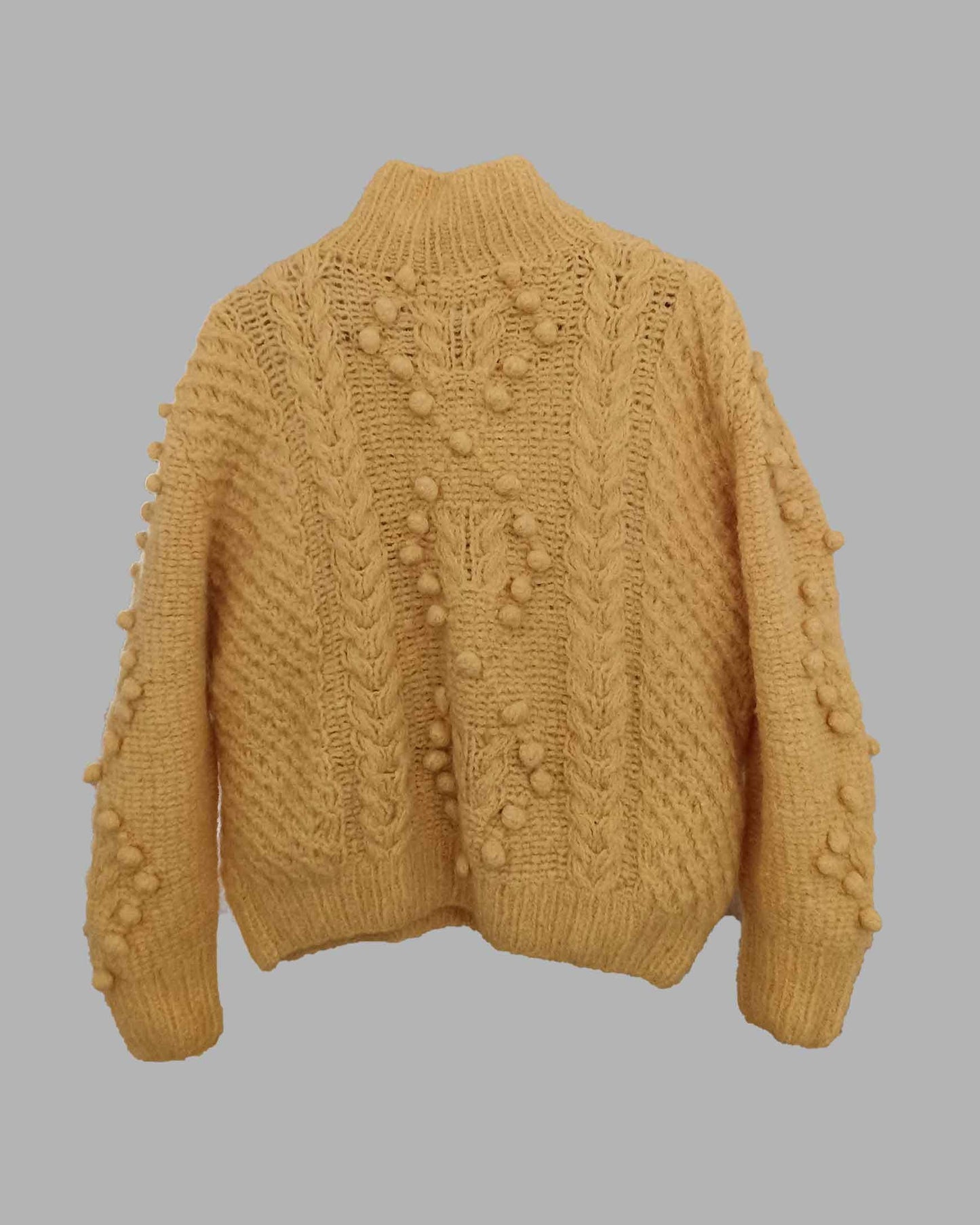 Handmade Alpaca Cable Knit Sweater: Chunky Slouchy Pullover