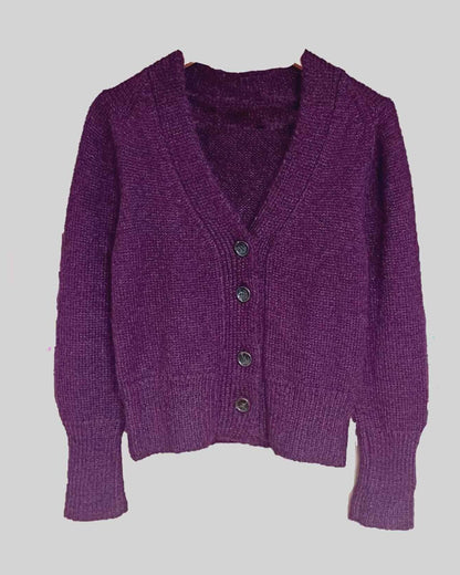 Hand Knit Alpaca Cardigan | Short Sleeve Sweater Pullovers, Wrap Style
