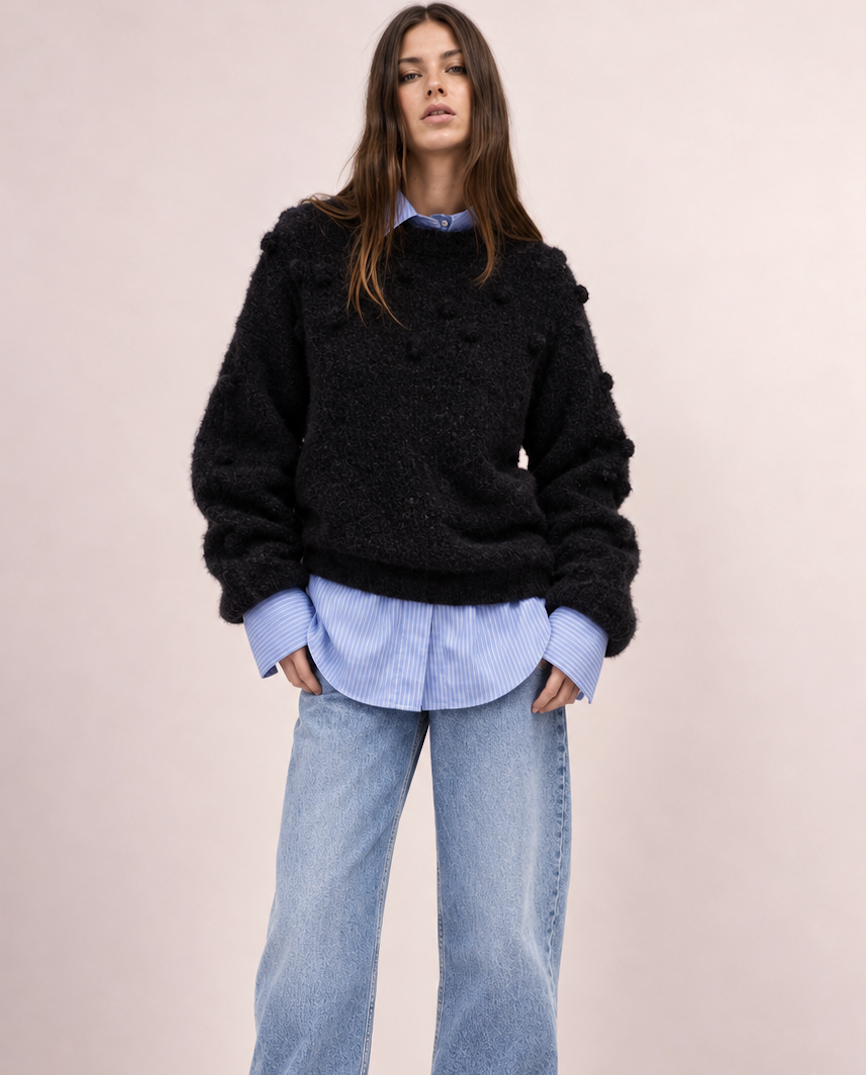 Hand Knit Alpaca Wool Sweater | Slouchy Knit Jumper