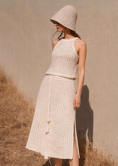 Handmade Organic Cotton Crochet Top and Skirt Set