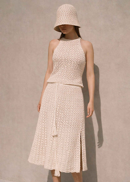 Handmade Organic Cotton Crochet Top and Skirt Set