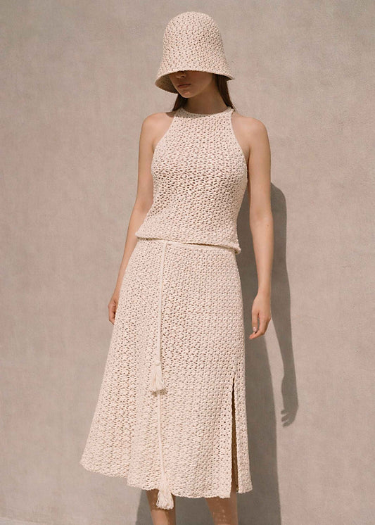 Handmade Organic Cotton Crochet Top and Skirt Set