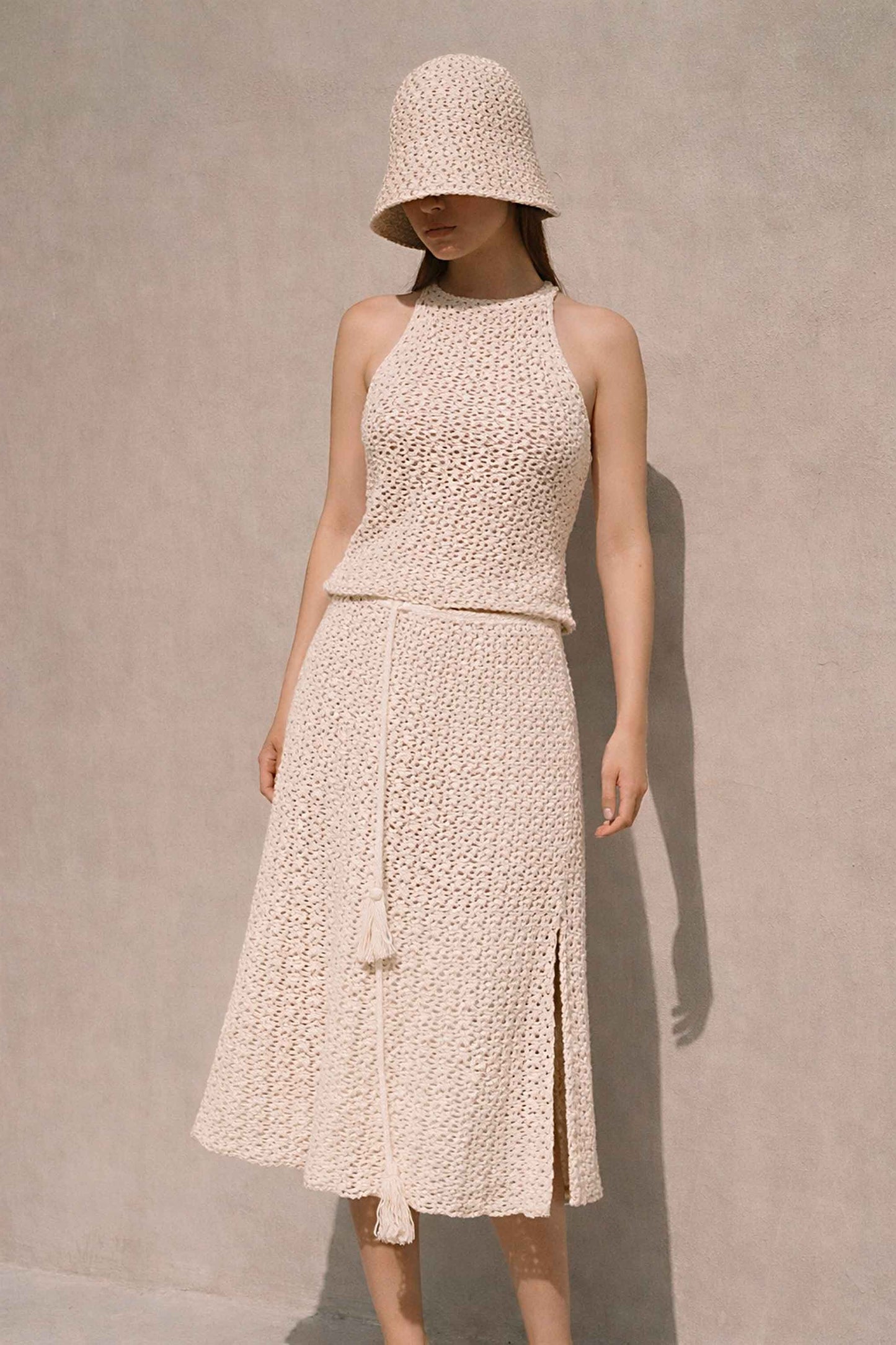 Handmade Organic Cotton Crochet Top and Skirt Set