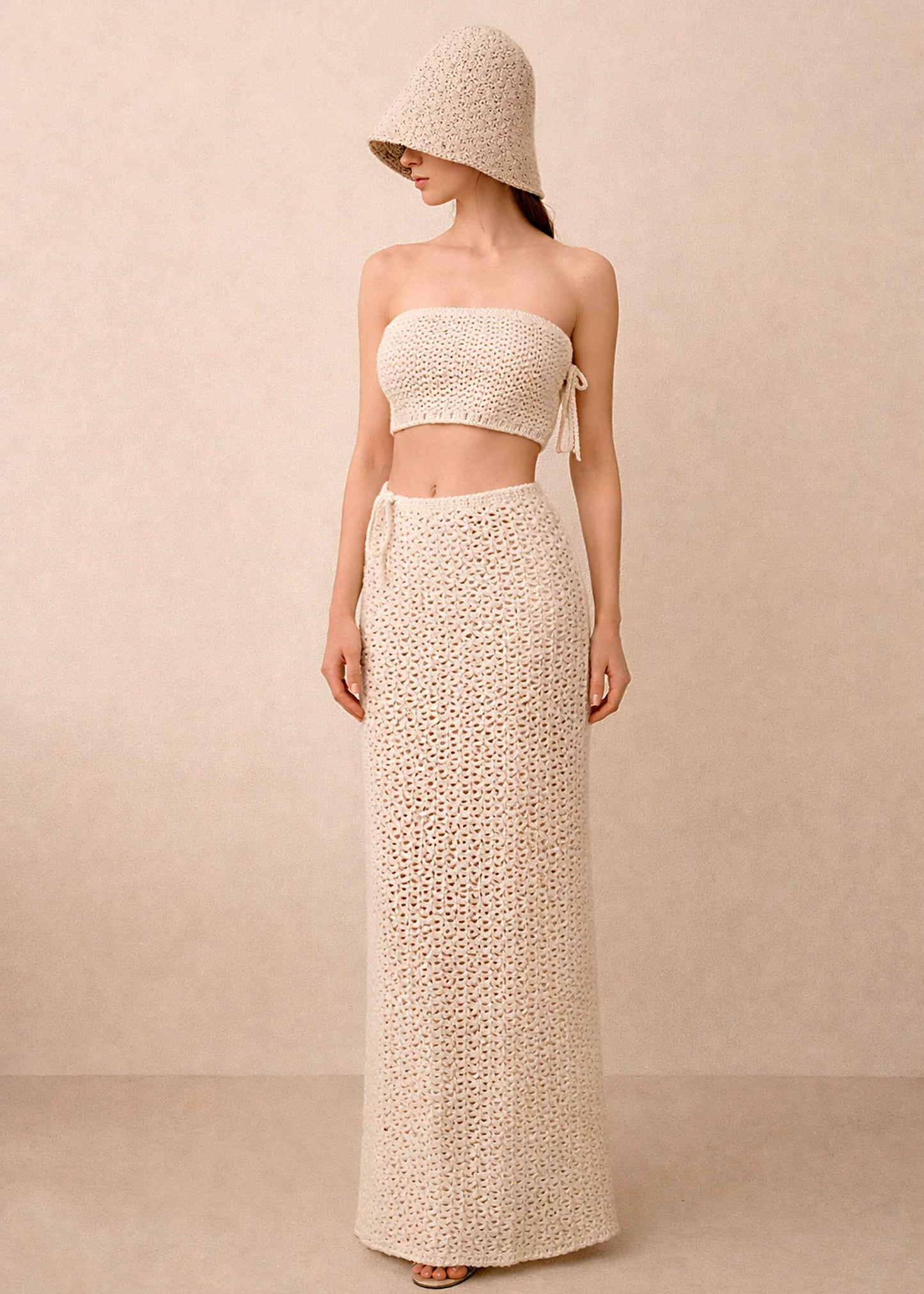 Organic Crochet Cotton Maxi Skirt – Sustainable Handmade Summer Fashion