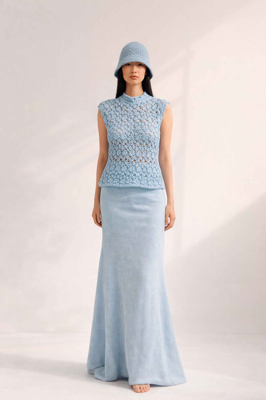 Handmade Crochet Pima Cotton Tank Top - Sustainable Women's Blouse