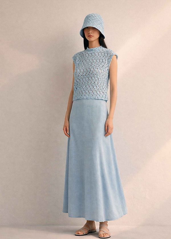 Handmade Crochet Pima Cotton Tank Top - Sustainable Women's Blouse