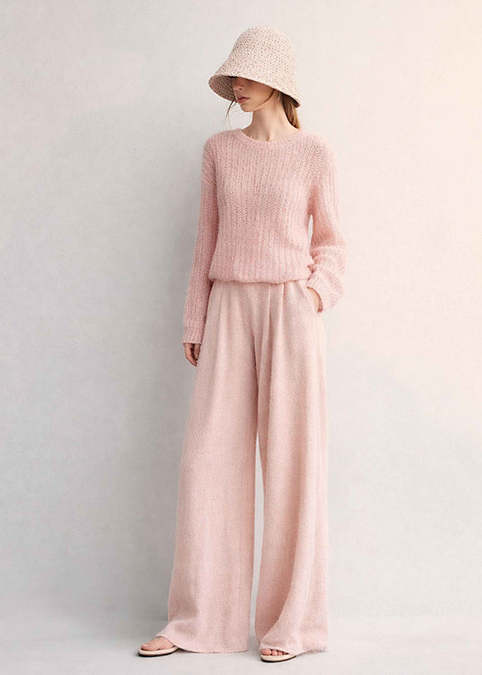 Hand Knit Striped Alpaca Cropped Sweater Top| Slouchy Knit Top spring summer