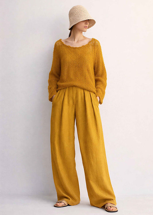 Hand Knit Cropped Alpaca Sweater | Slouchy Wool Jumper