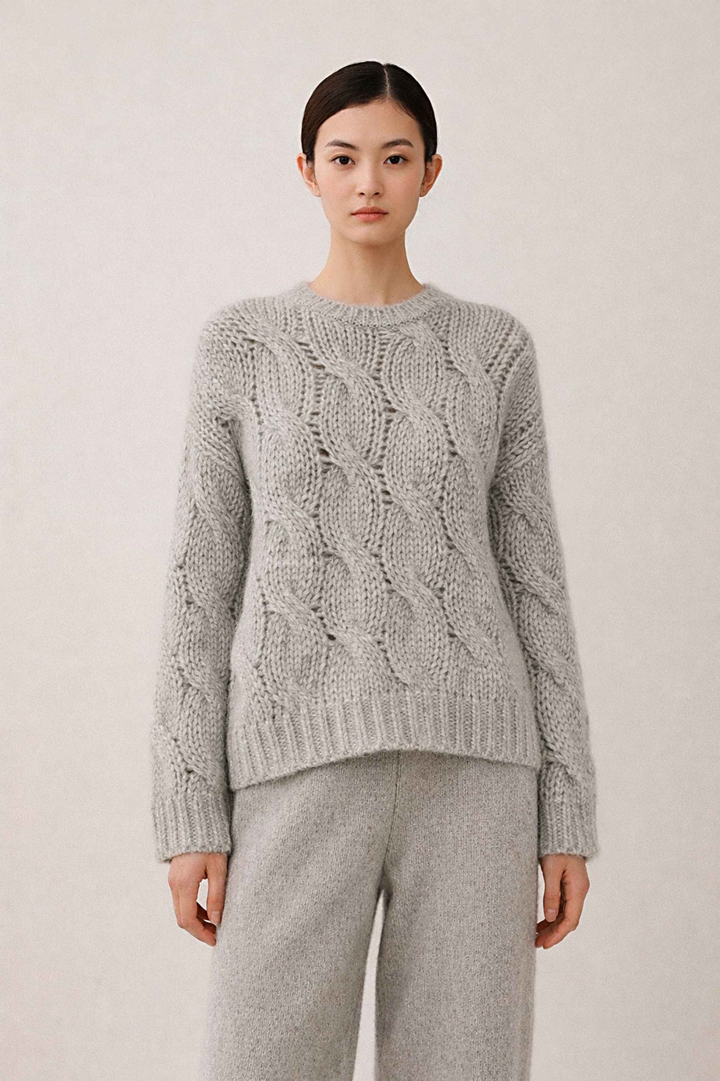 Handmade Cropped Cable Knit Alpaca Sweater | Short Pullover