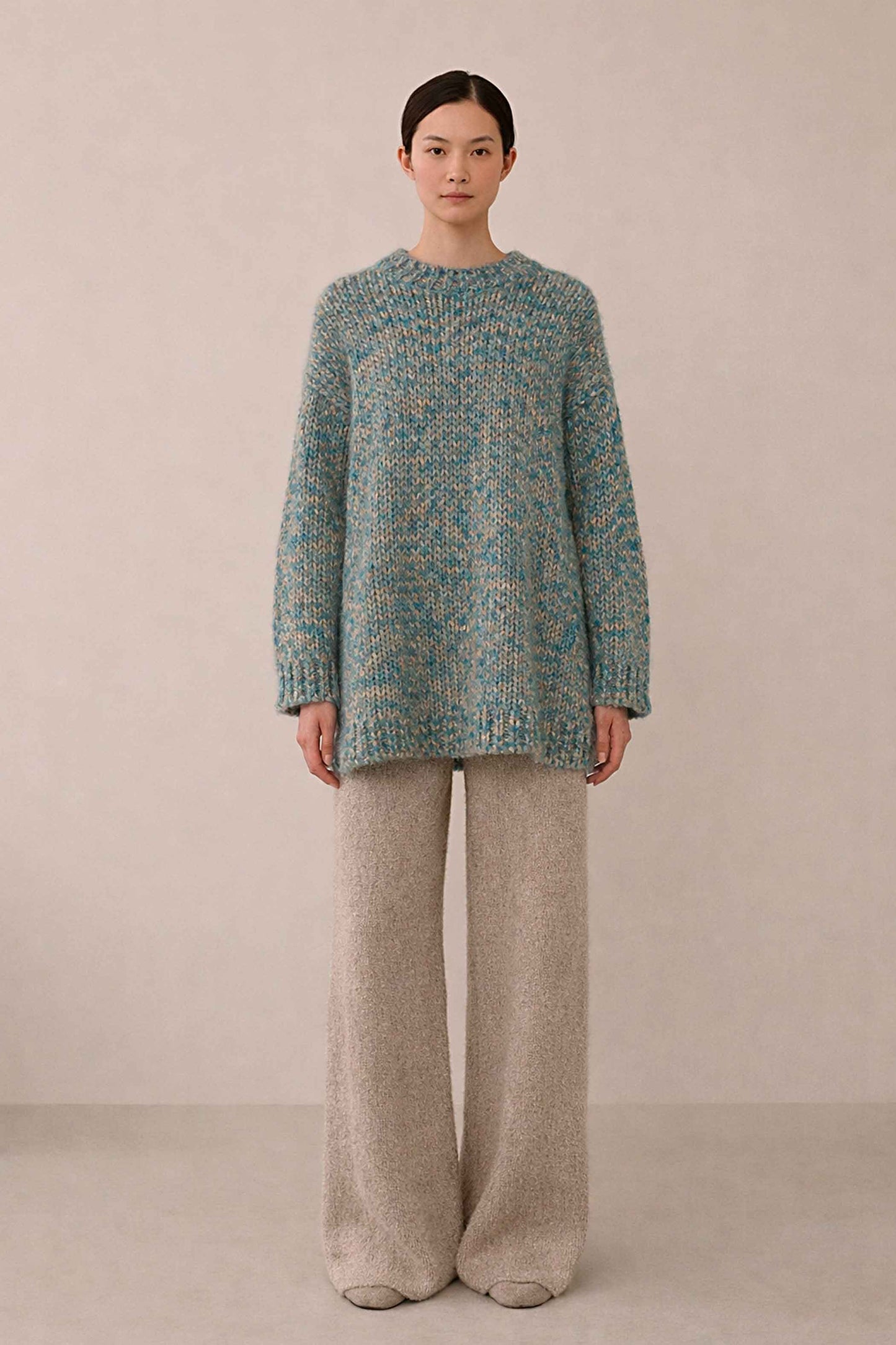 BLUE OVERSIZED ALPACA SWEATER – Handmade in Peru