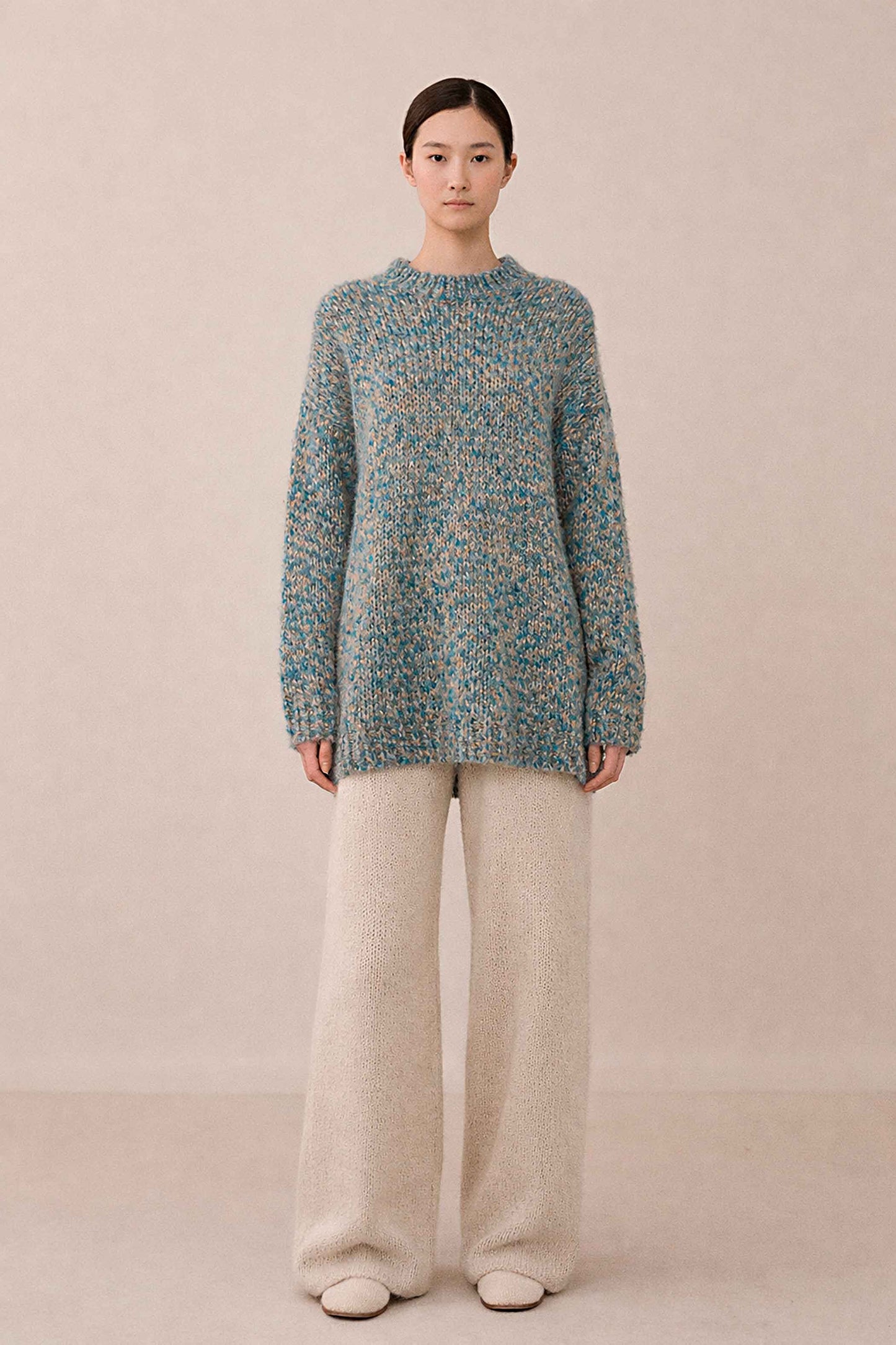 BLUE OVERSIZED ALPACA SWEATER – Handmade in Peru