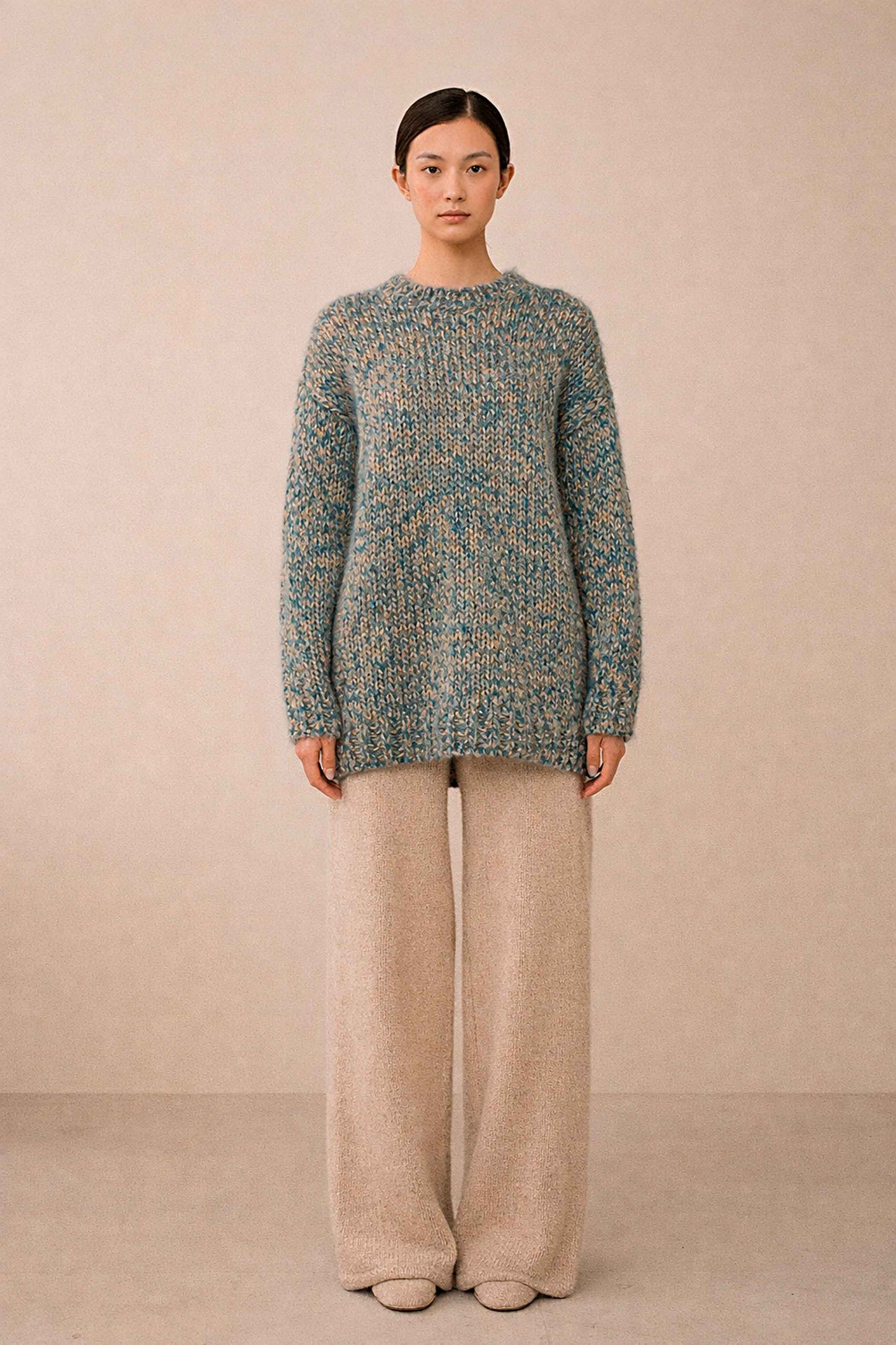 BLUE OVERSIZED ALPACA SWEATER – Handmade in Peru