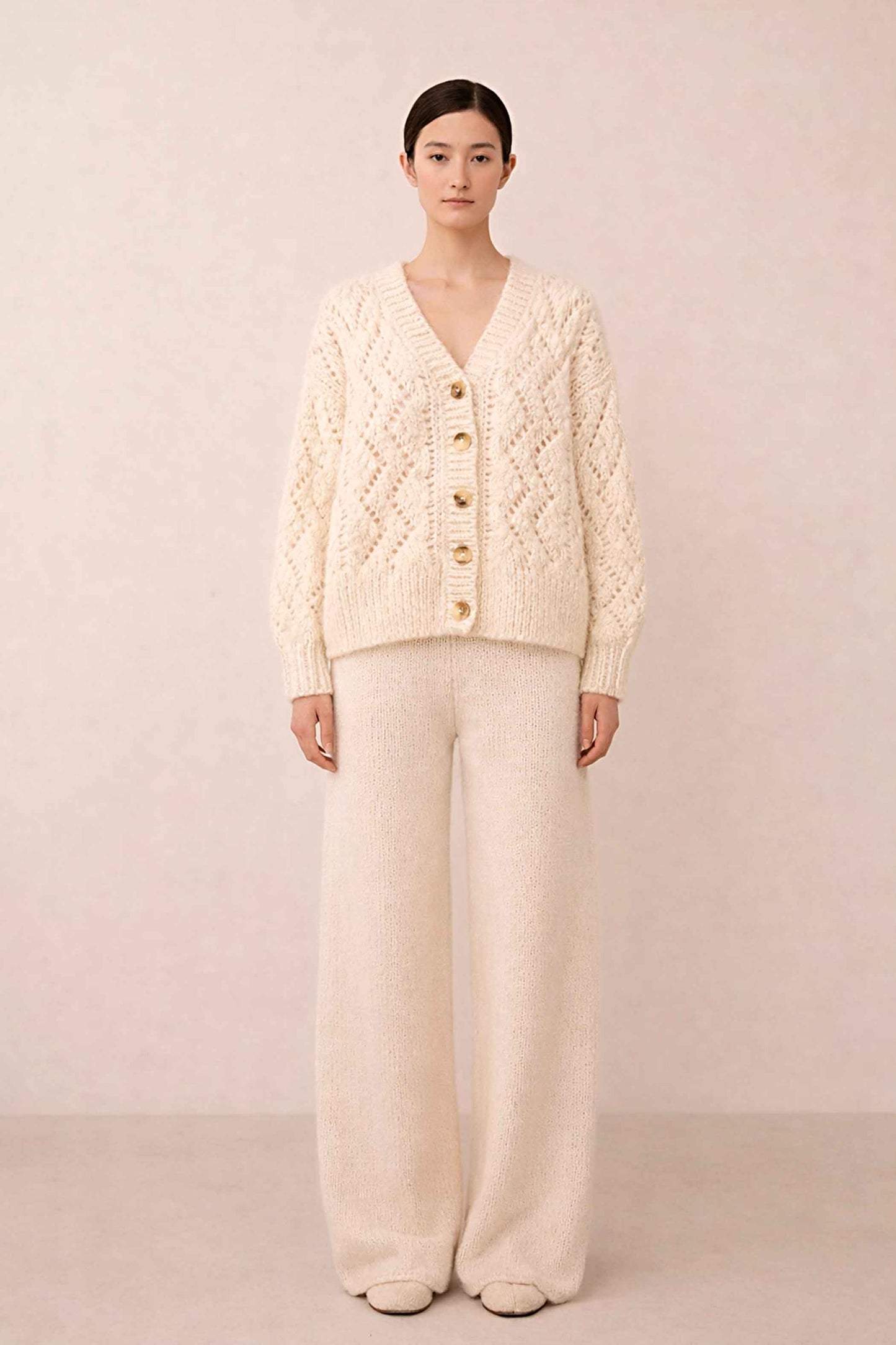 IVORY TEXTURED ALPACA CARDIGAN – Conscious Luxury